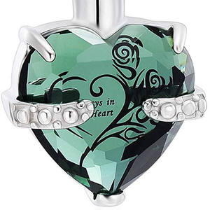 constantlife Crystal Heart Shape Cremation Jewelry Memorial Urn Necklace