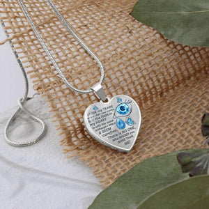 Butterfly I Hide My Tears Memorial Heart Pendant Necklace
