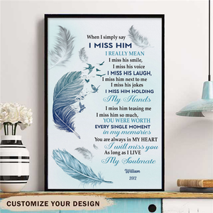 When I Simply Say I Miss Him Canvas, Loss Of Loved One, Remembrance Gift