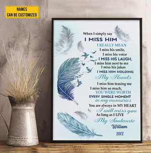 When I Simply Say I Miss Him Canvas, Loss Of Loved One, Remembrance Gift
