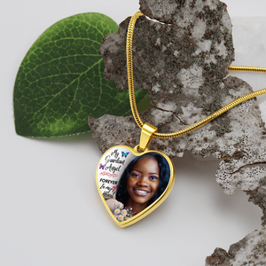 Guardian Angel Heart Personalized Necklace