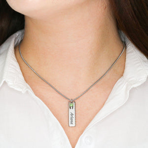 Personalized Engraved Granddaughter Birthstone Necklace