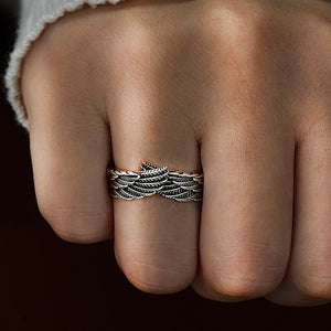 Personalized Name Angel Wing Ring