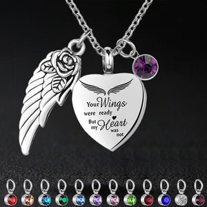 Your Wings were Ready My Heart was Not Heart Urn Necklace
