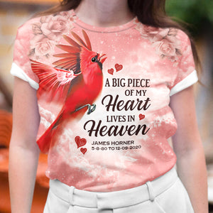 A Big Piece Of My Heart Lives In Heaven-Personalized Shirt
