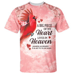 A Big Piece Of My Heart Lives In Heaven-Personalized Shirt