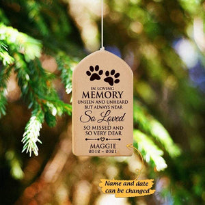 Personalized In Loving Memory Always Near So Loved Pet Memorial Wind Chime
