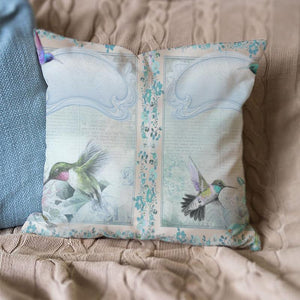Two Hummingbirds Flying Pillow Case 18*18''