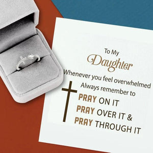 TO MY DAUGHTER PRAY CROSS & HEART RING