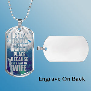 Personalized Memorial Wife In Heaven Necklace