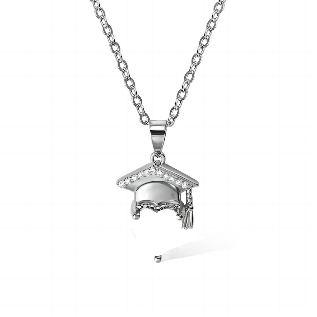 Graduation Gift Personalized Graduation Cap Heart Birthstone Necklace