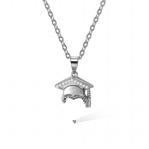 Graduation Gift Personalized Graduation Cap Heart Birthstone Necklace