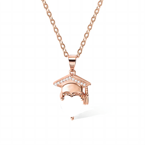 Graduation Gift Personalized Graduation Cap Heart Birthstone Necklace