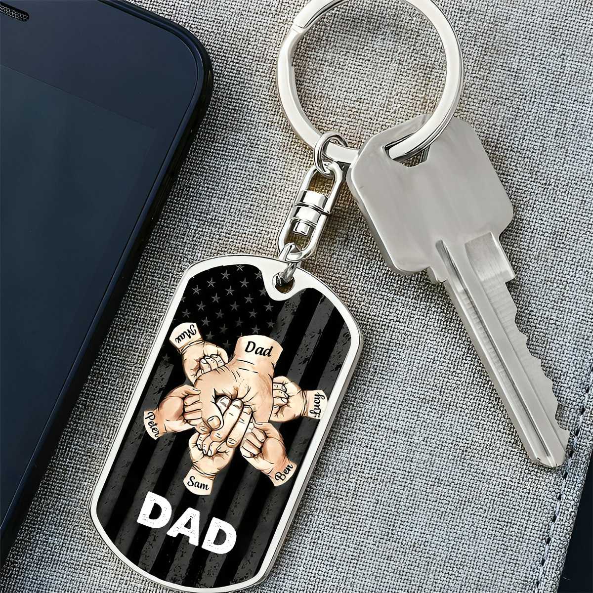 To My Daddy,Never Forget That I Love You -Personalized Aluminum Keychain