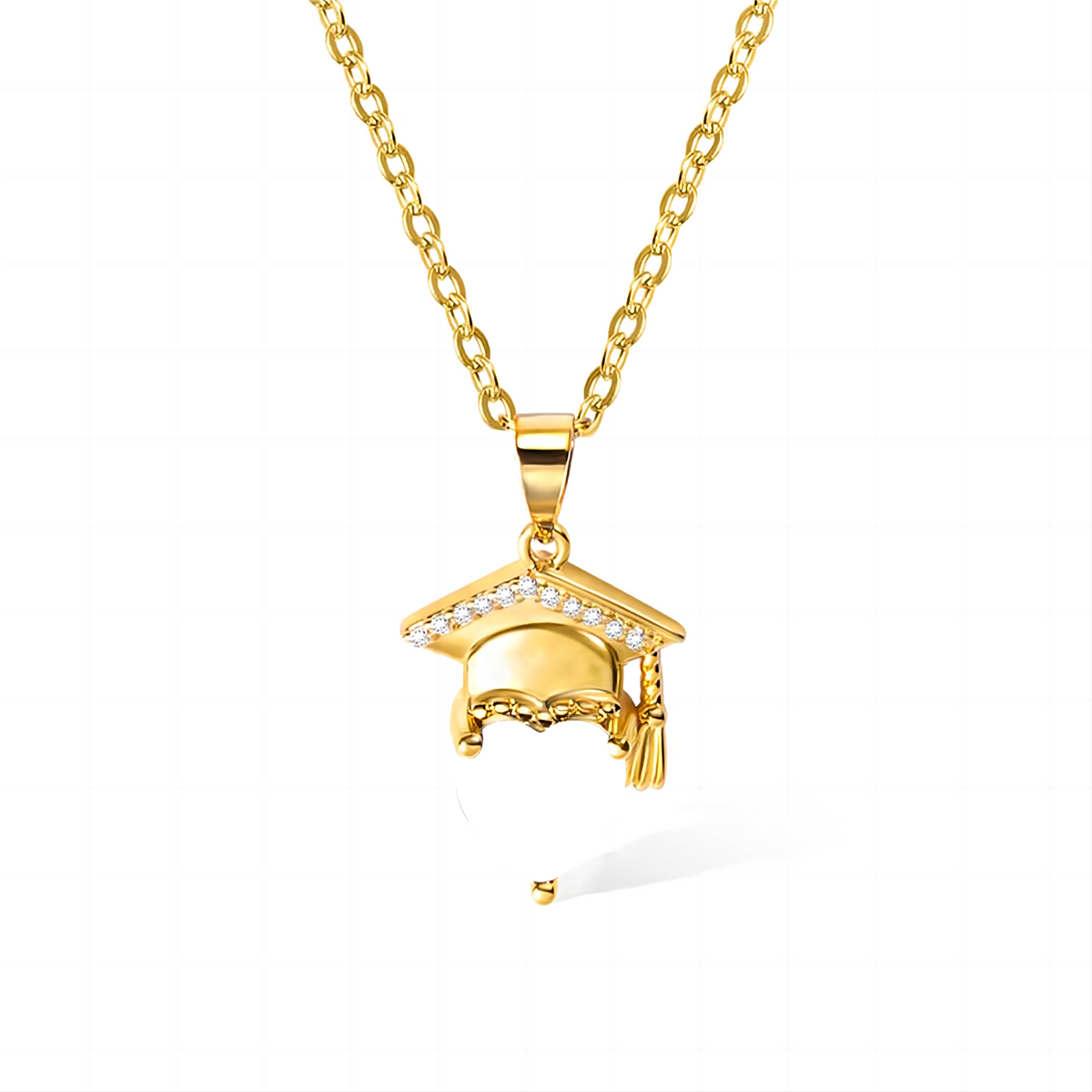 Graduation Gift Personalized Graduation Cap Heart Birthstone Necklace
