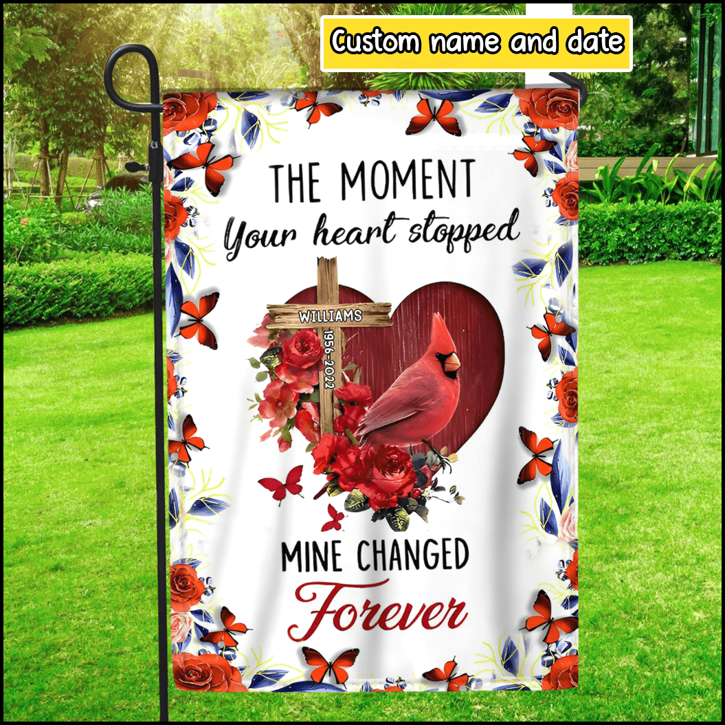 The Moment Your Heart Stopped Personalized Garden Flag