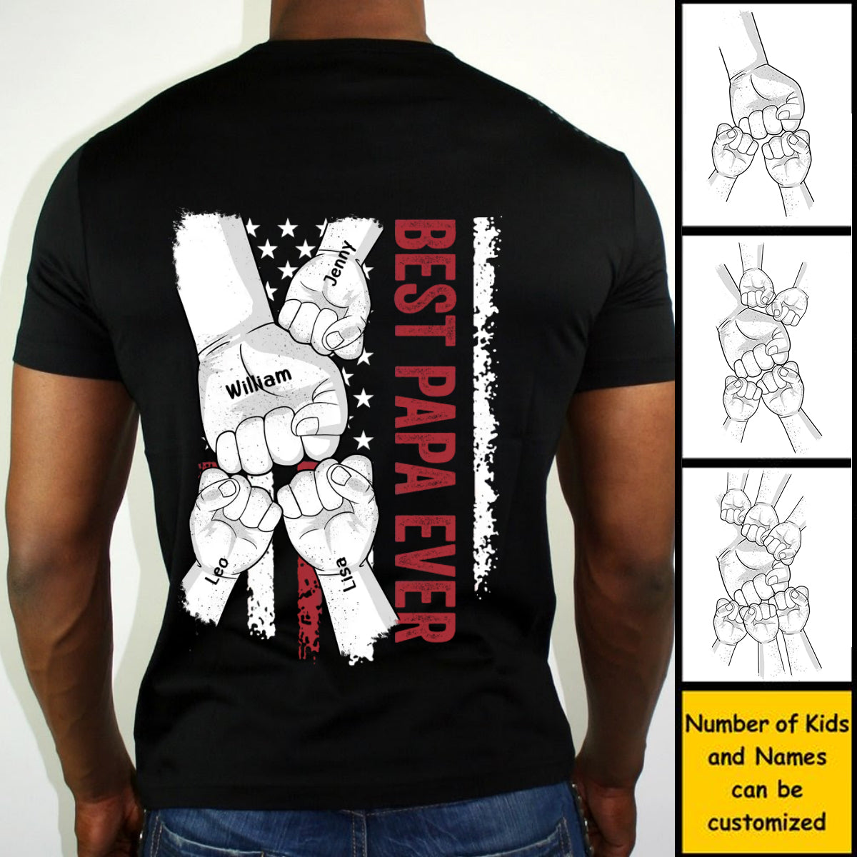 Best Dad Ever - Personalized Gifts Custom Shirt For Dad, Papa, Daddy, Grandpa