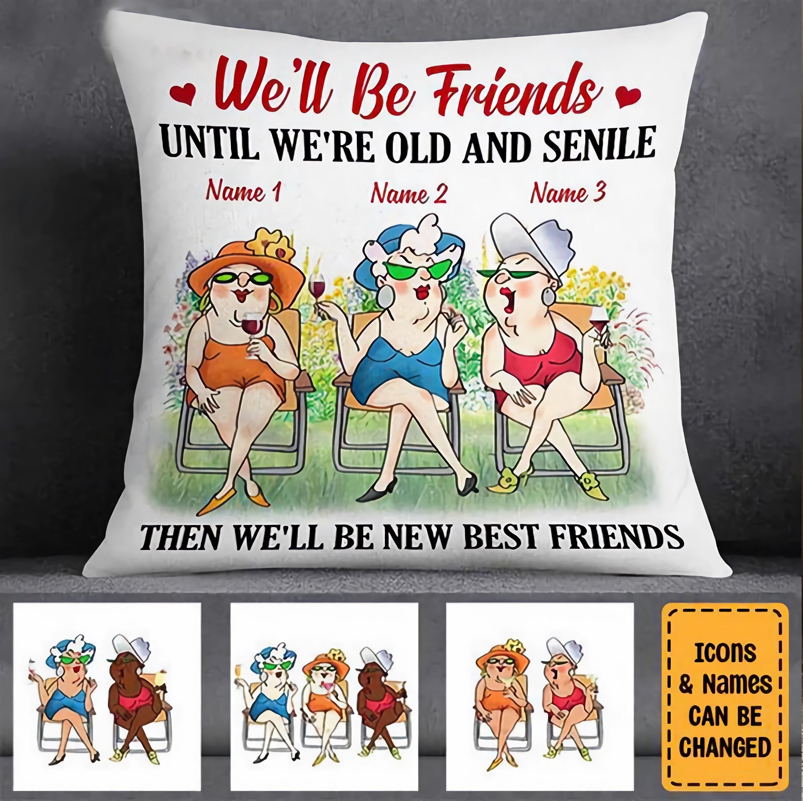 Old Friends Personalized Pillowcase-Gift Idea