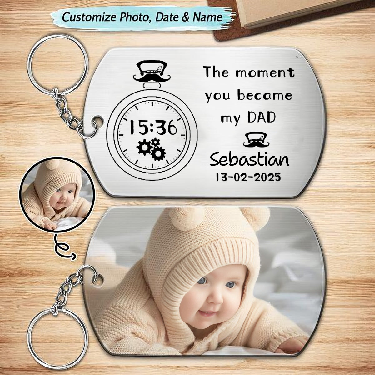 The Moment You Became My DAD - Personalized Father's Day Keychain