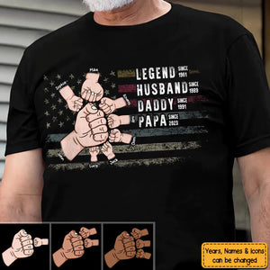 Legend Husband Daddy Papa Personalized Shirt