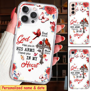 God Has You In His Arms Personalized Memorial Phone Case