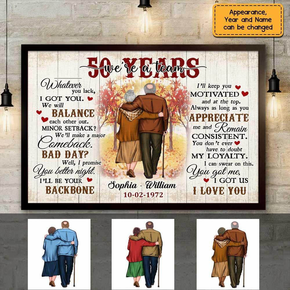 Anniversary We're A Team Personalized Canvas