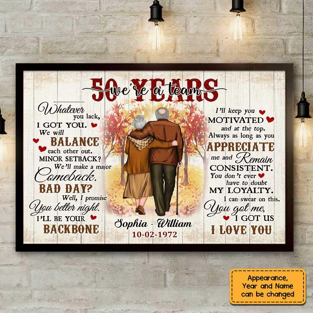 Anniversary We're A Team Personalized Canvas