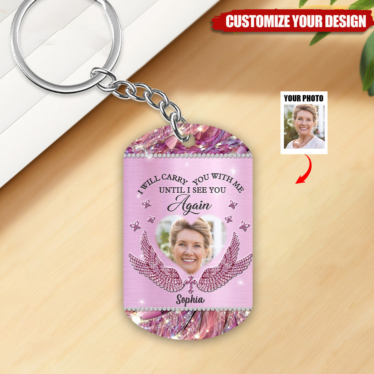 I Will Carry You With Me - Memorial Personalized Stainless Steel Keychain
