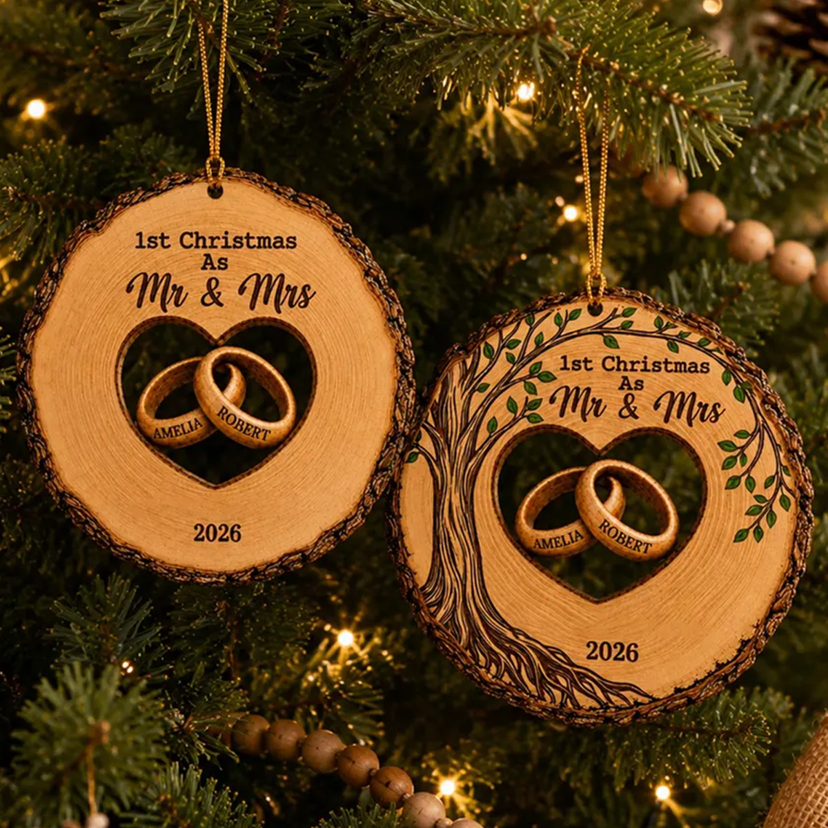 Personalized First Christmas Married Ornament, As Mr. & Mrs. 2026