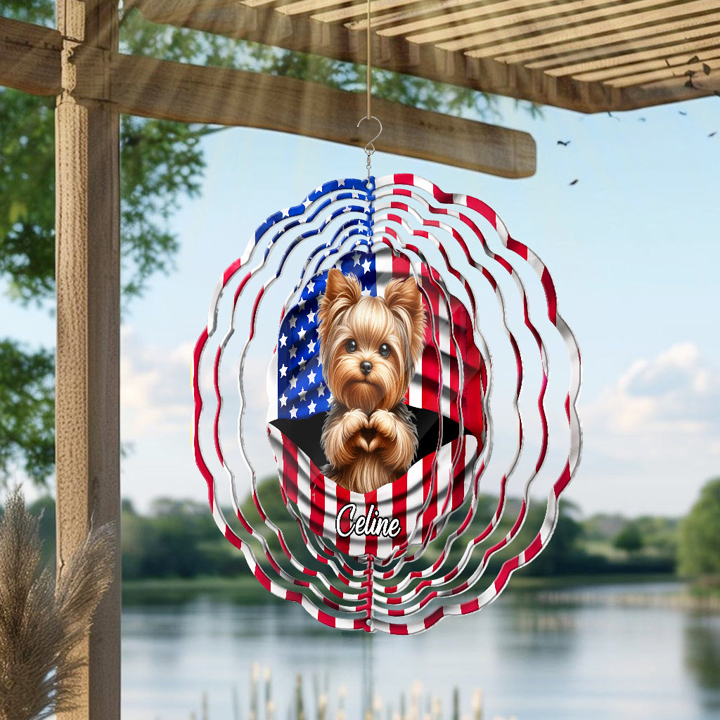 Paws And Freedom - Personalized Dog Wind Spinner With Name