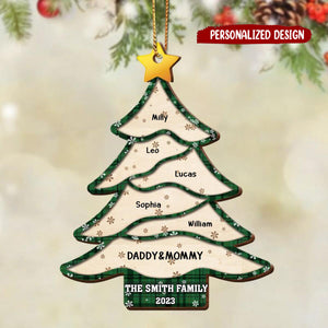 Christmas Our Family Pine Tree 2023 Personalized Ornament