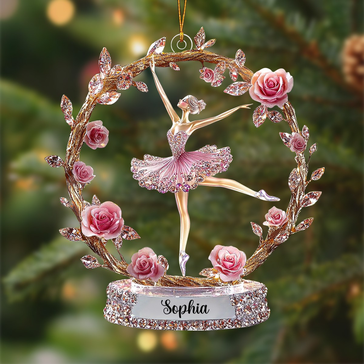 Custom Name Ballerina Acrylic Ornament,  Ballerina Gift