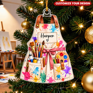 Personalized Artist Christmas Ornament, Painter Gift, Art Lover Keepsake