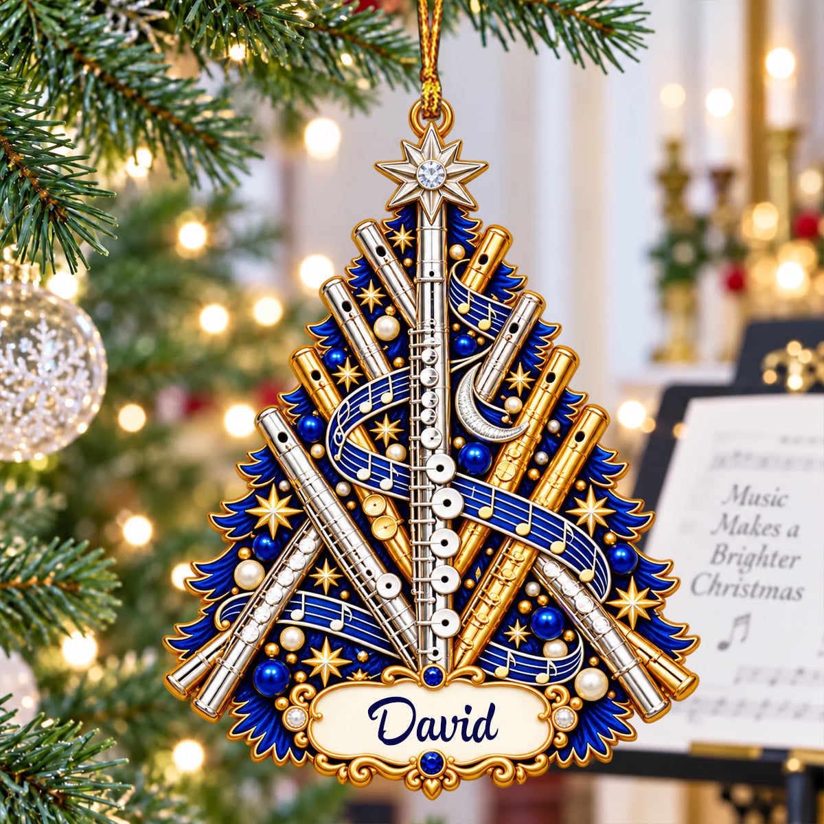 Personalized Flute Christmas Ornament,Gift For Flute Players