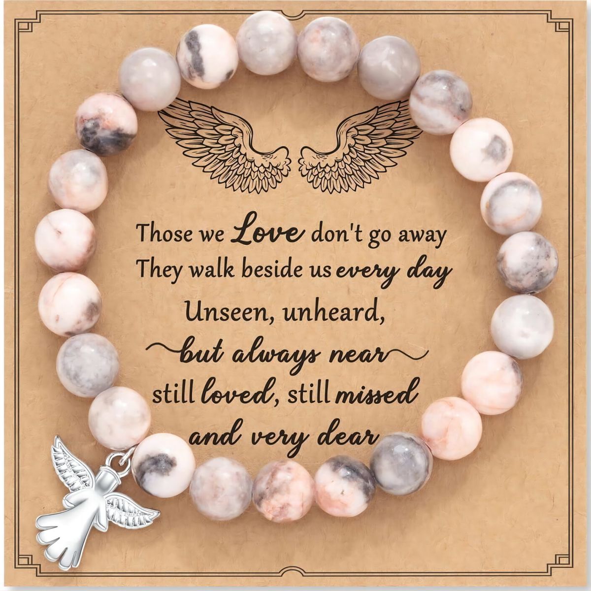Those We Love Don't Go Away Natural Stone Stretch Bracelet
