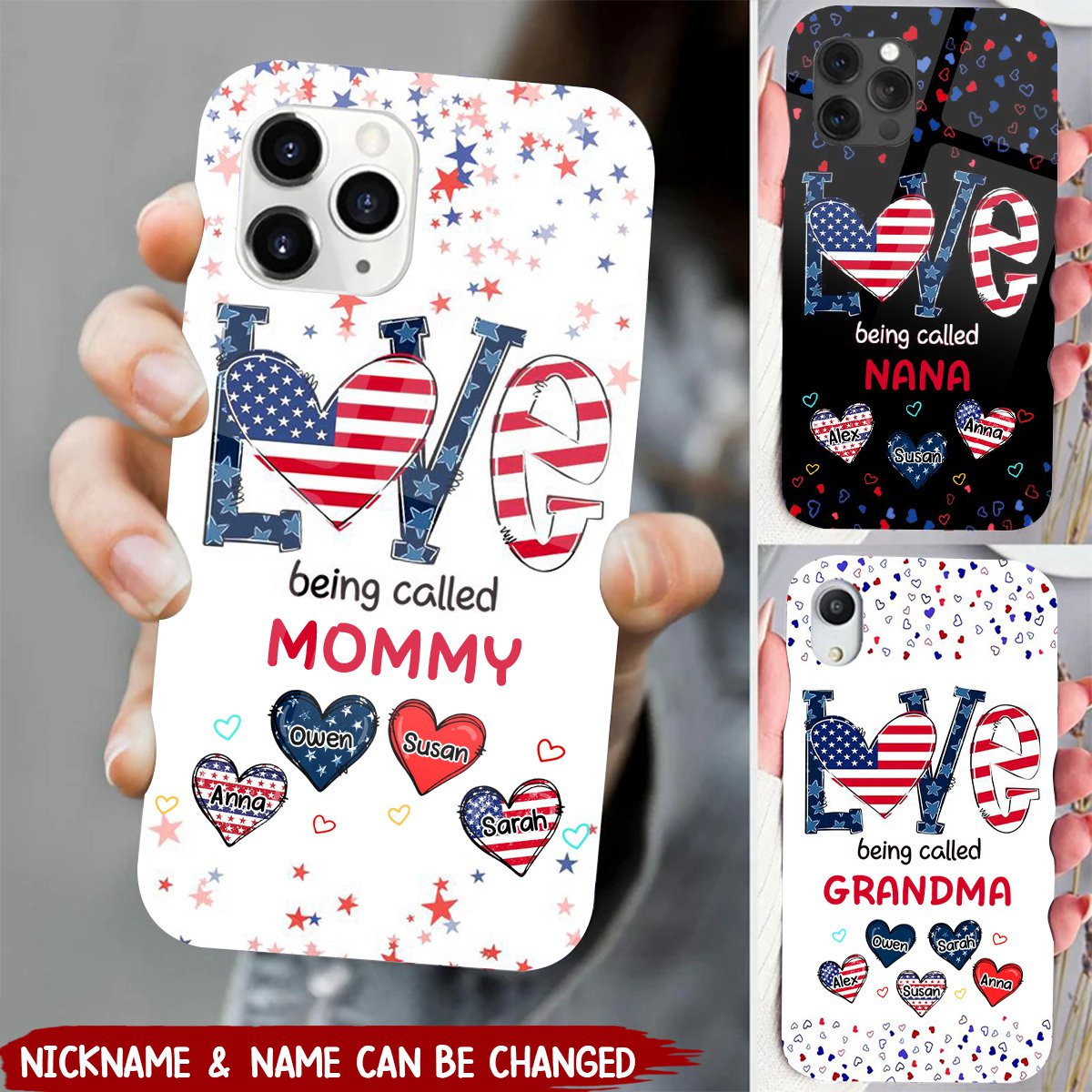 4th of July Love Being Called Grandma Personalized Phone Case