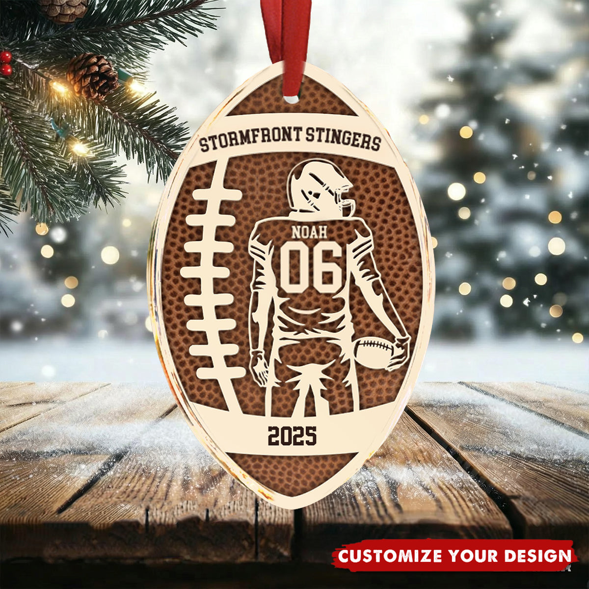 Personalized Football Ornament, Gift For Football Lovers
