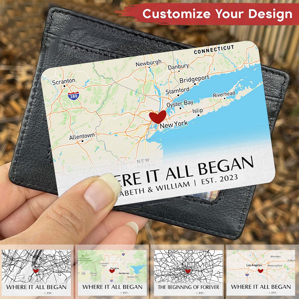 Where It All Began - Couple Personalized Custom Wallet Card - Gift For Husband Wife, Anniversary