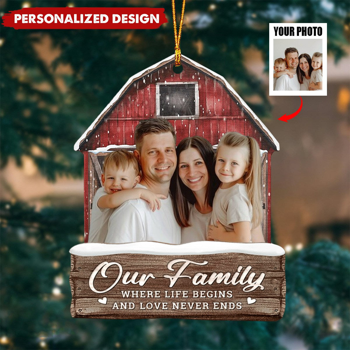 There Is No Greater Gift Than Family-Personalized Ornament-Upload Photos