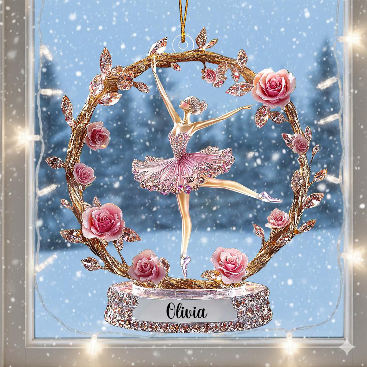 Custom Name Ballerina Acrylic Ornament,  Ballerina Gift