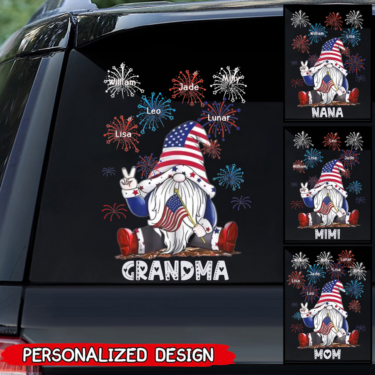 4th Of July Grandma Mom Firework Kids Personalized Sticker