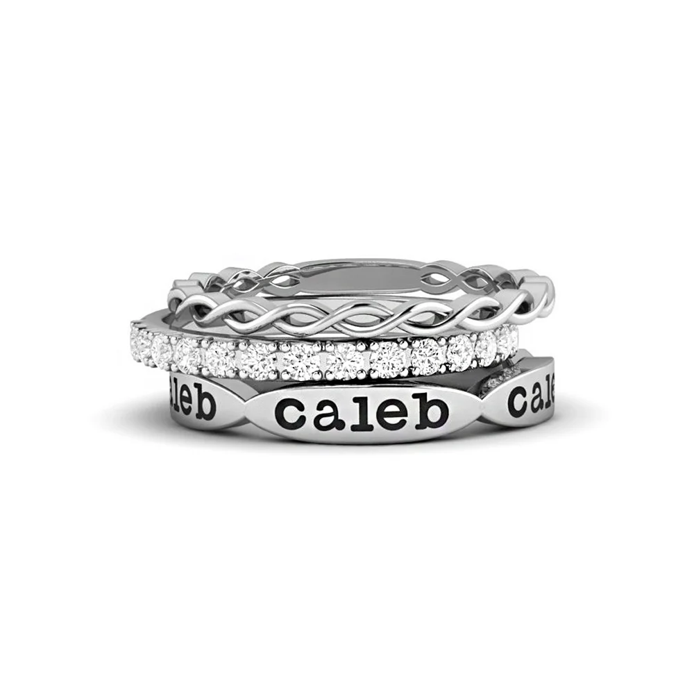 Personalized Grandma Mom  Stacking Name Ring