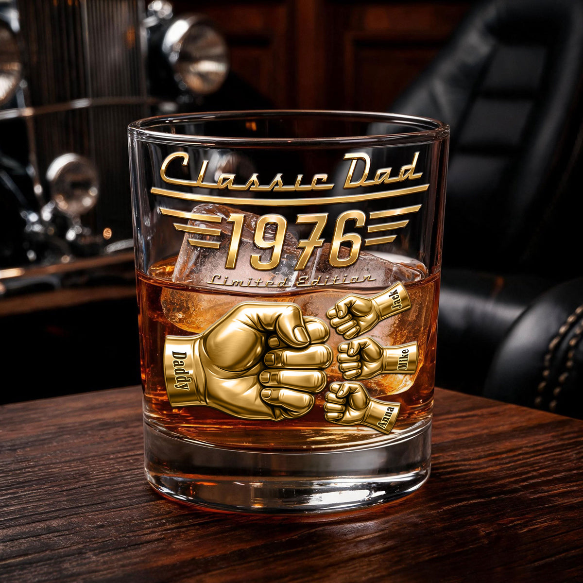 Timeless Dad Round Glass-Personalized Father's Day Gift For Dad