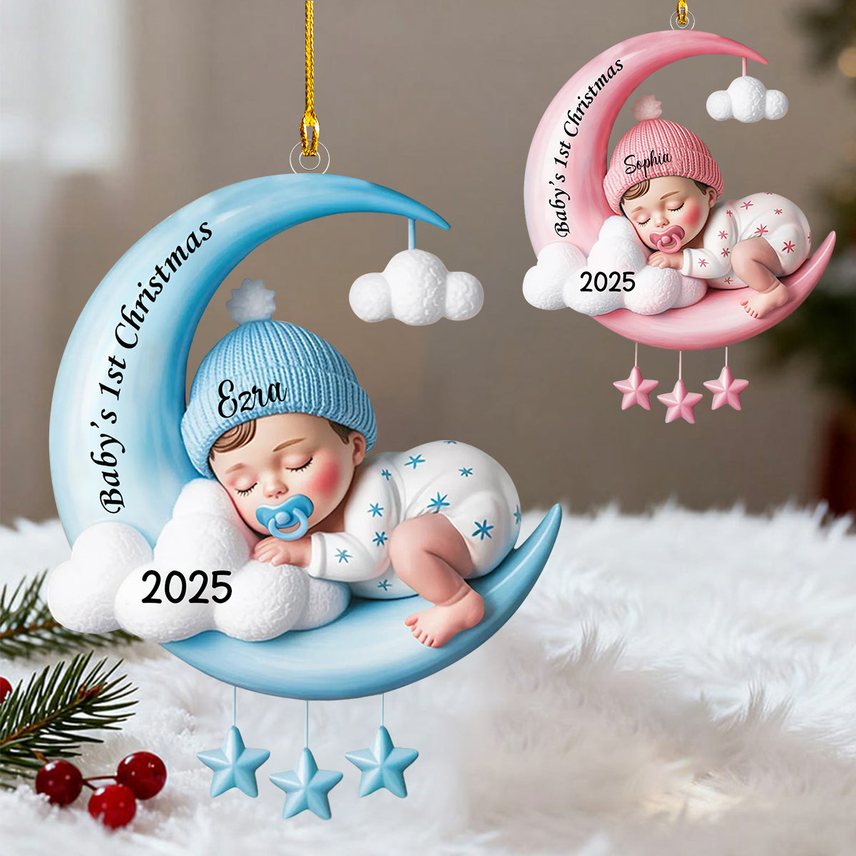 Personalized Baby's First Christmas Ornament, Newborn Gift