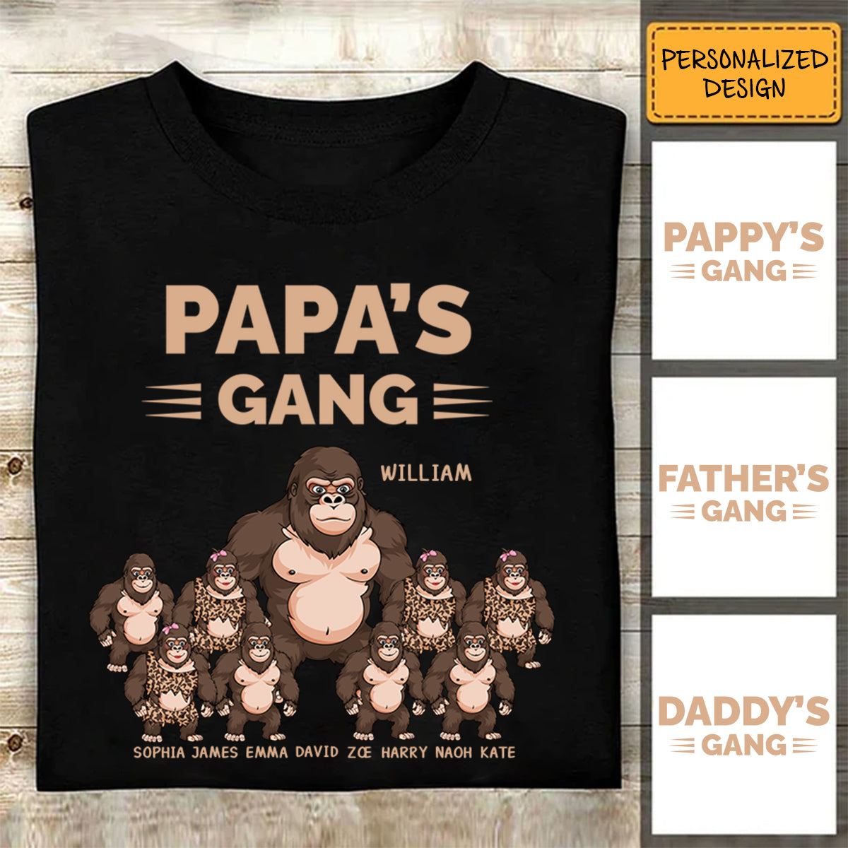 Personalized PAPA's Gang Shirt-Father's Day Gift