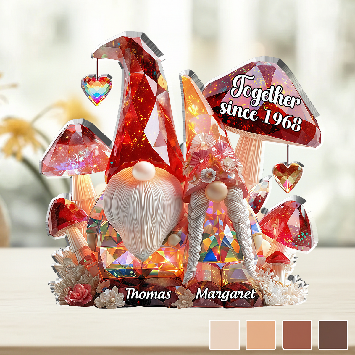 Together Since,Custom Name Crystal Look Keepsake