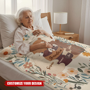 Personalized Floral Blanket For Mom , Mother's Day Gift For Mom Or Grandma