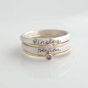 Personalized Stacking Name Ring For Couple
