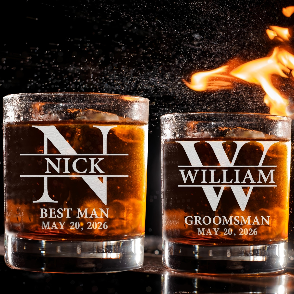 Personalized Groomsman 11oz Whiskey Glass- Best Man Gift