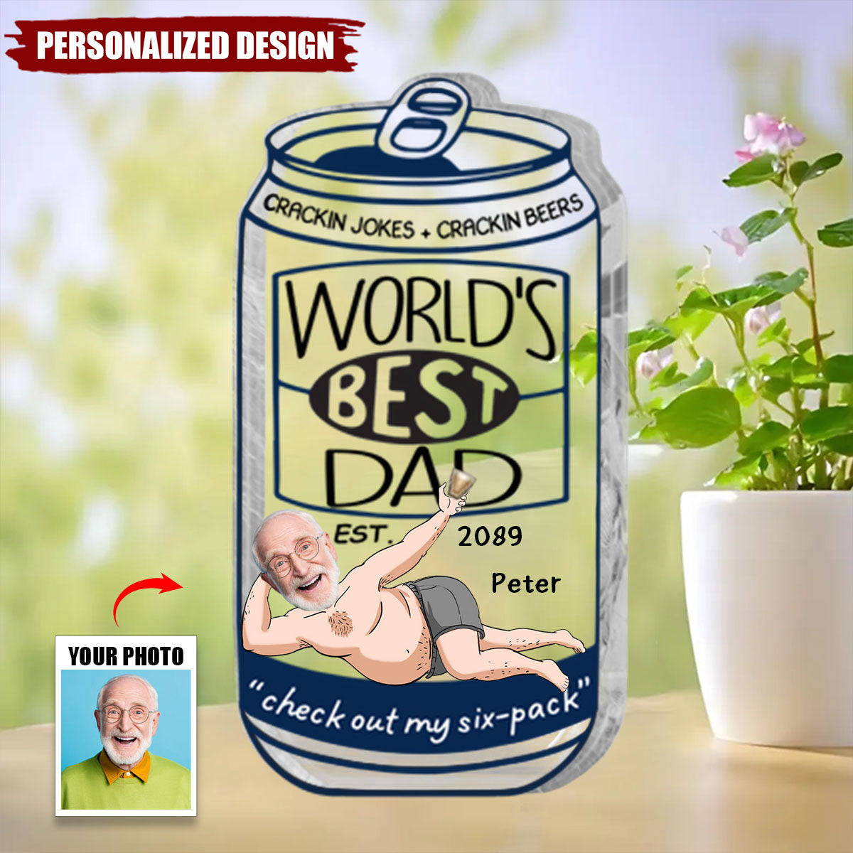 World's Best Dad - Personalized Shaped Acrylic Plaque For Father's Day